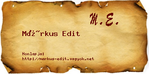 Márkus Edit névjegykártya